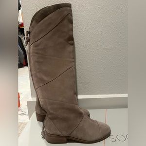 Over the knee suede boots
